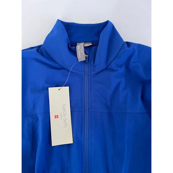 NWT Sweaty Betty Womens Size 6 Blue Fast Lane Zip Up Running Jacket Athleisure - Picture 6 of 16